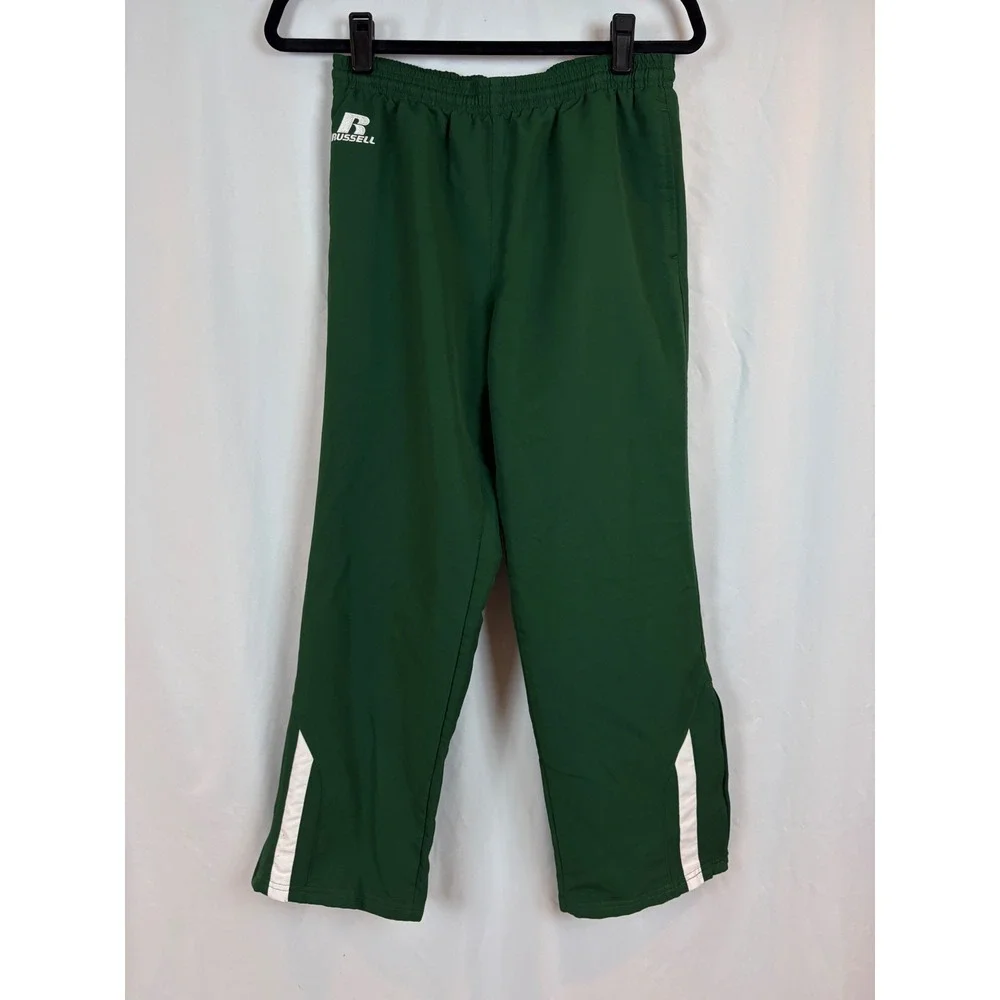Russell Athletic Small Green Track Pant Mesh Lined Side Zip S95WDXK Forest Green